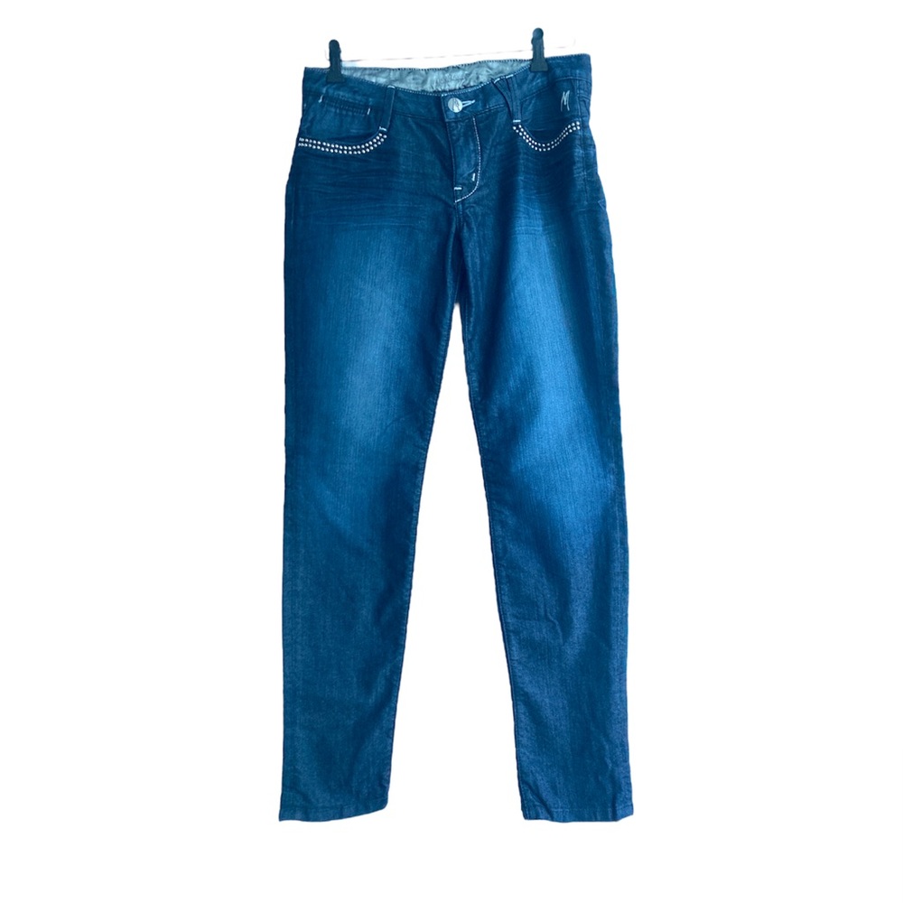 2for$63 Marciano dark blue jeans rhinestone and beading details size 29 cotton